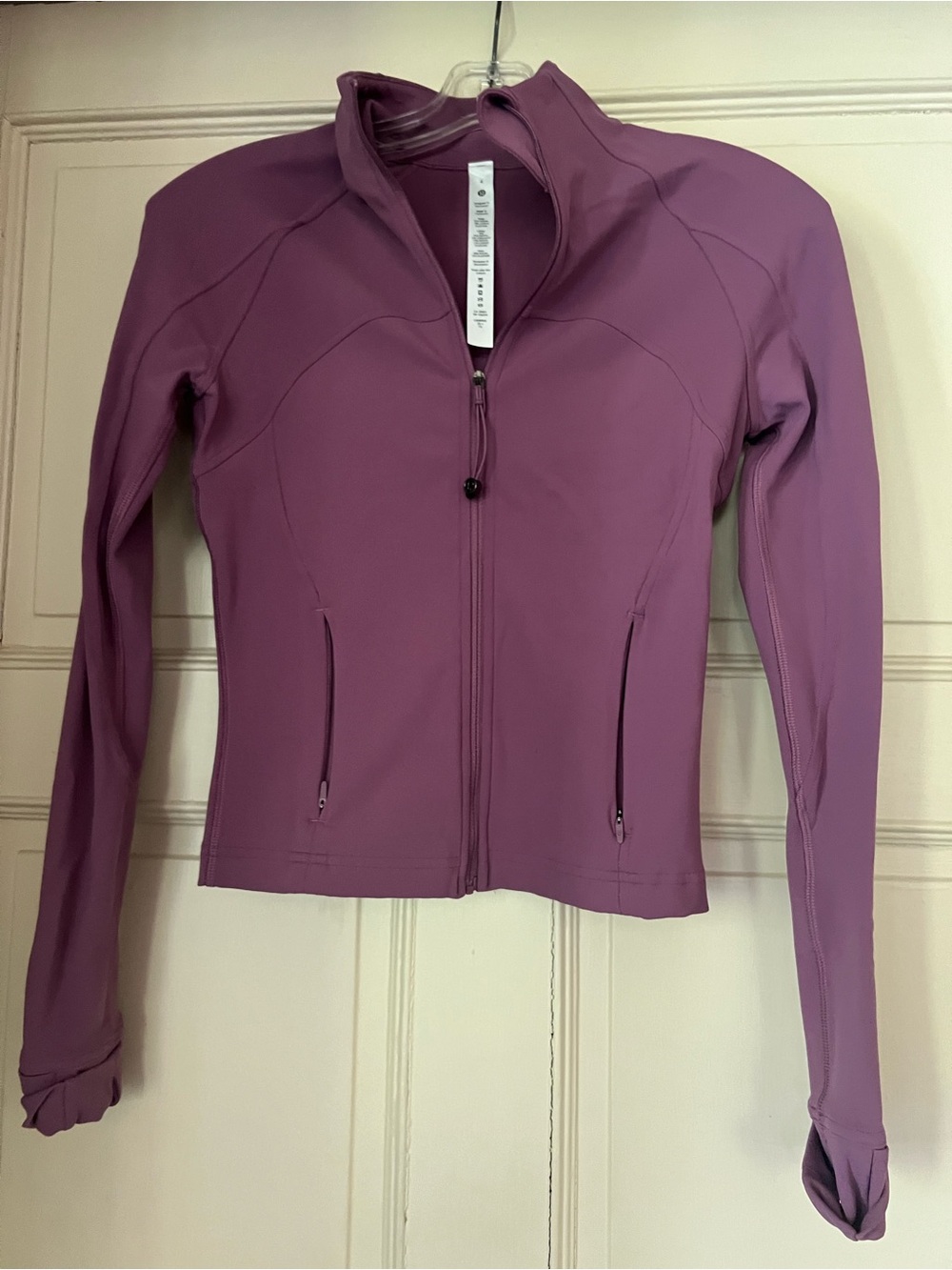 Lululemon Define Cropped Jacket Purple Mauve Full Zip Thumbhole Athletic Jacket